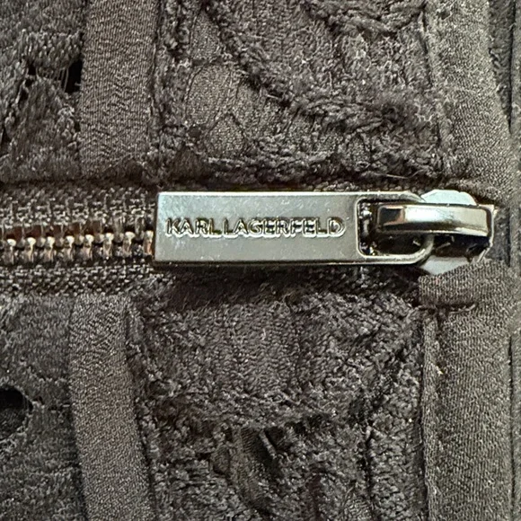 Karl Lagerfeld Black Lace Overlay Skirt - Picture 2 of 8